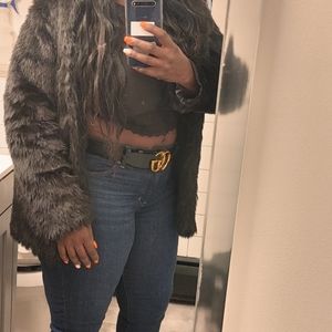 Faux fur coat